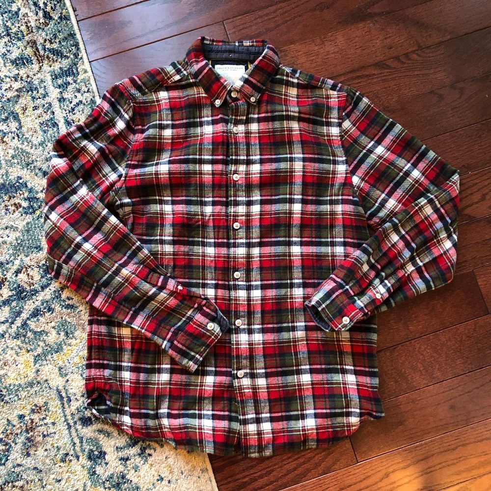Mens Flannel Long Sleeve Button Down